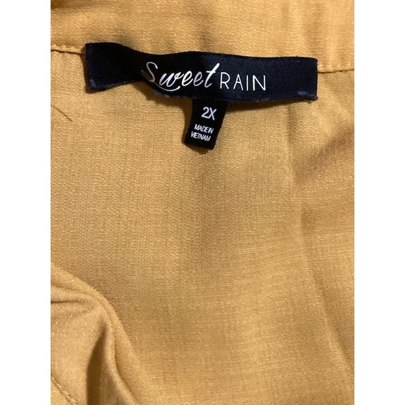 Sweet Rain MUSTARD Blouse With Attached Belt - Women's 2X - Picture 8 of 8